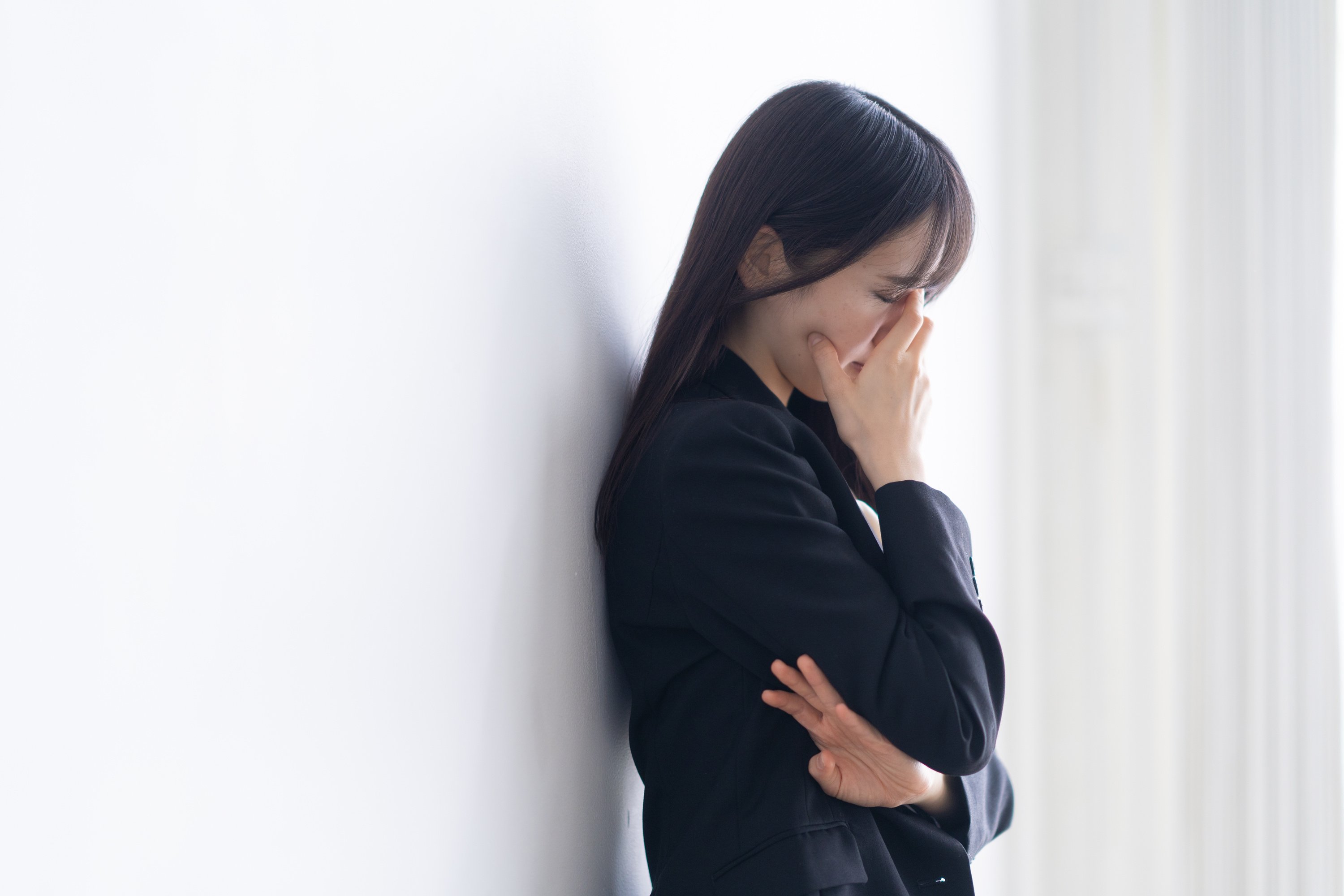 Japanese woman worried about work